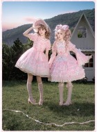 Mademoiselle Pearl Sanrio My Melody Rose Themed Apron Top Skirt Set JSKs and OPs(Reservation/Full Payment Without Shipping)
